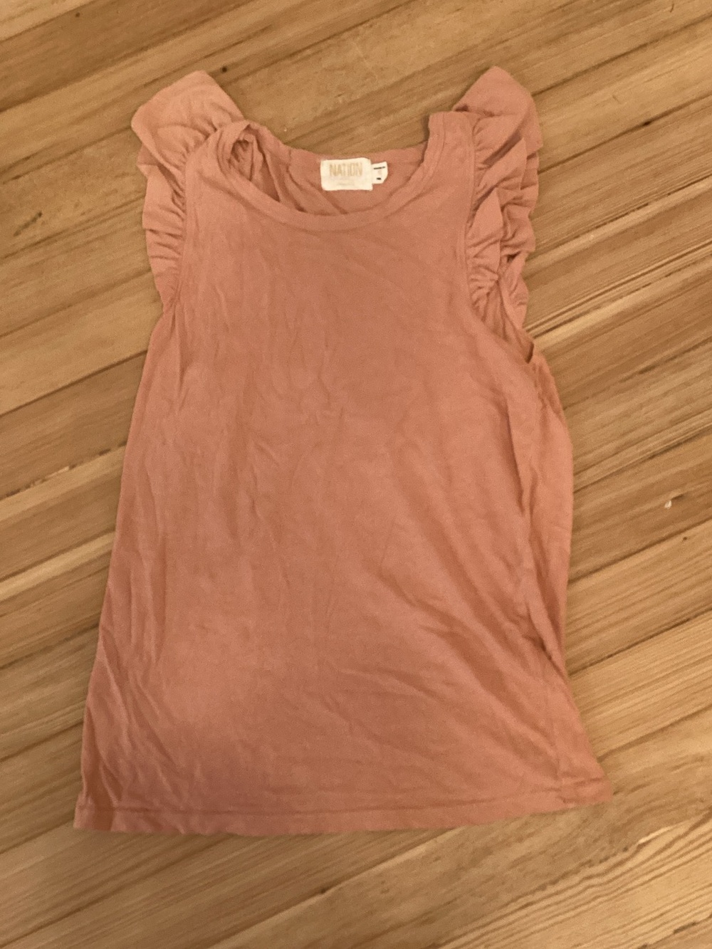 Nation LTD Ruffle Sleeve Tank - Dusty Rose Pink
